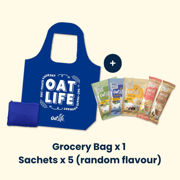 [NOT FOR SALE] OatLife Foldable Grocery Bag x 1 & Sachets x 5 (Random flavour) - OatLife