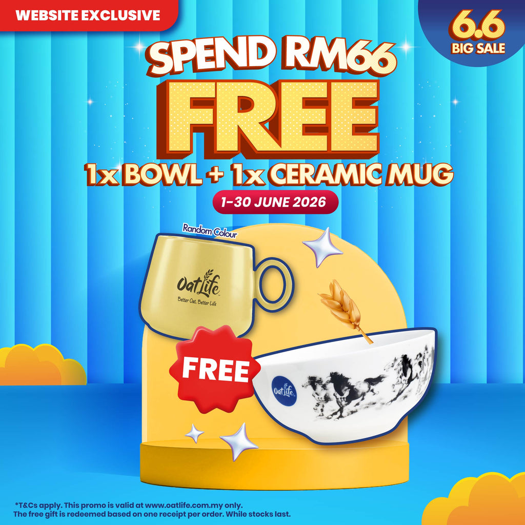 [NOT FOR SALE] FREE 1 x CNY Bowl and 1 x Ceramic Mug [Random Color] - OatLife