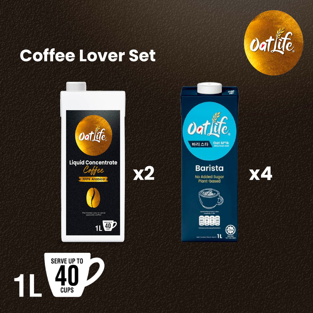 OatLife Café Starter Kit [Liquid Concentrate Coffee 1L x2 + OatLife Oat Milk Barista 1L x4] - OatLife