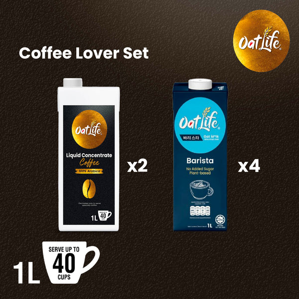 OatLife Café Starter Kit [Liquid Concentrate Coffee 1L x2 + OatLife Oat Milk Barista 1L x4] - OatLife